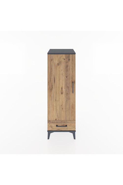 Hyperion Dolap 1 Raflı 1 Çekmeceli 1 Askılı 44 x 44 x 134 cm Antrasit - Çam