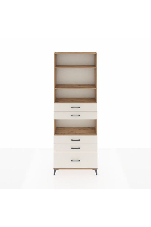 Arges Dolap 4 Raflı 5 Çekmeceli 88x30x243 Çam-Aytaşı