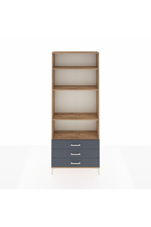 Arges Dolap 4 Raflı 3 Çekmeceli 88 x 30 x 221 cm Çam - Antrasit