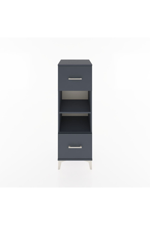 Hyperion Dolap 2 Raflı 2 Çekmeceli 44x44x134 Antrasit-Antrasit