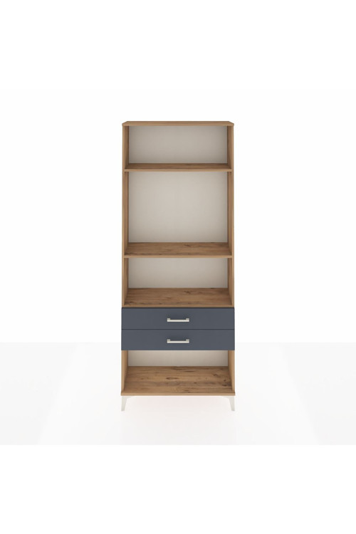 Arges Dolap 3 Raflı 2 Çekmeceli 88x30x221 Çam-Antrasit