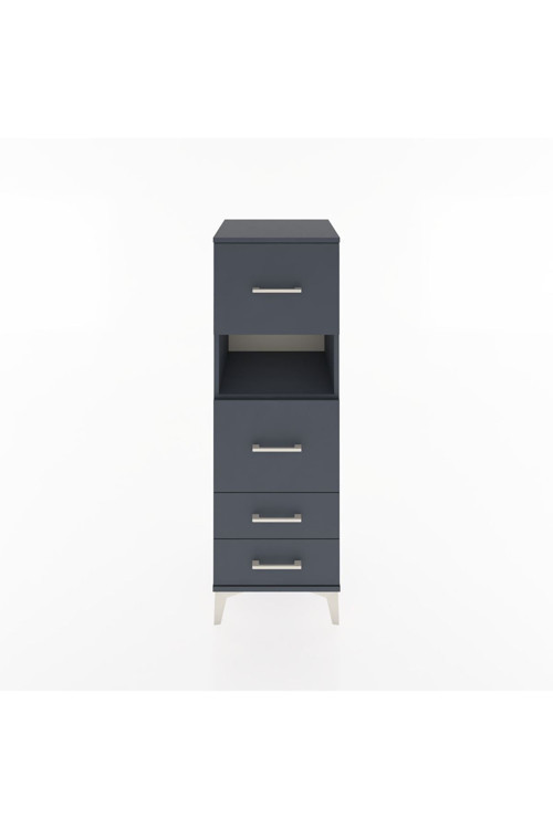 Hyperion Dolap Tek Raflı 4 Çekmeceli 44x44x134 Antrasit-Antrasit