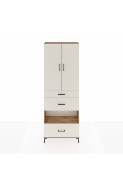 Arges Dolap 4 Raflı 3 Çekmeceli 2 Kapaklı 88x30x243 Çam-Aytaşı