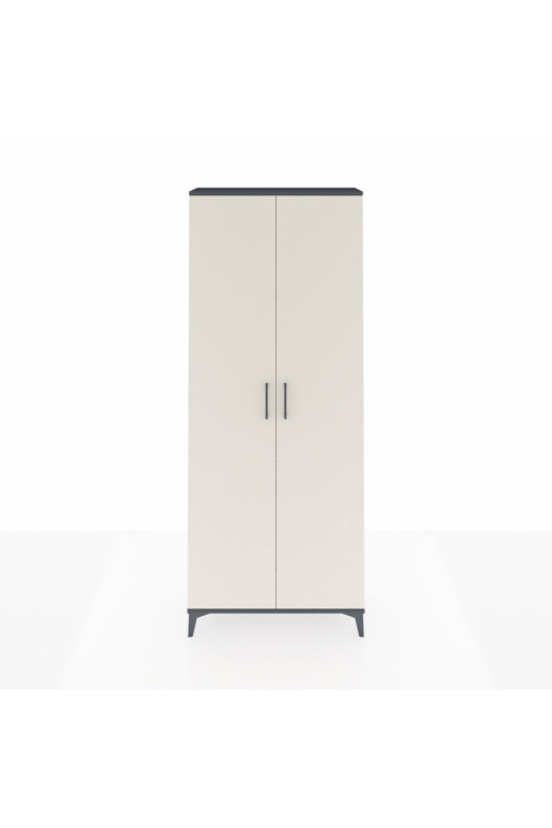 Arges Dolap 2 Raflı 2 Kapaklı Tek Askılı 88x30x221 Antrasit-Aytaşı