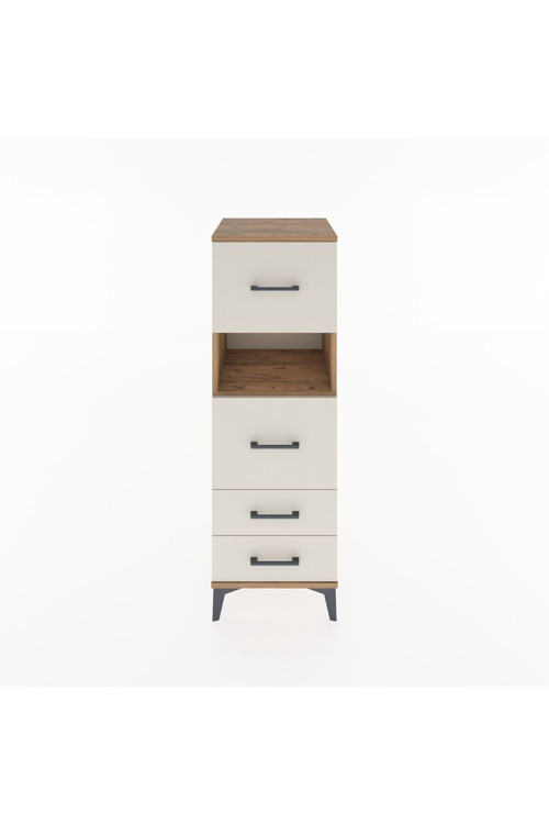 Hyperion Dolap Tek Raflı 4 Çekmeceli 44x44x134 Çam-Aytaşı
