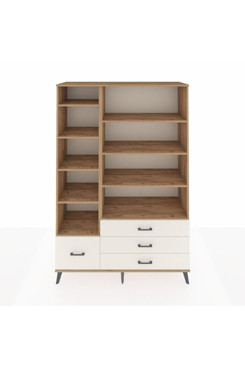 Hyperion Dolap 9 Raflı 4 Çekmeceli 132x44x195 Çam-Çam/Aytaşı