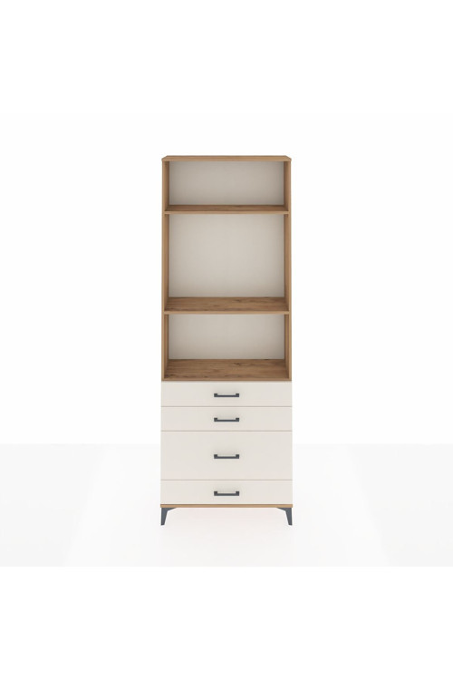 Arges Dolap 3 Raflı 4 Çekmeceli 88 x 30 x 243 cm Çam - Aytaşı