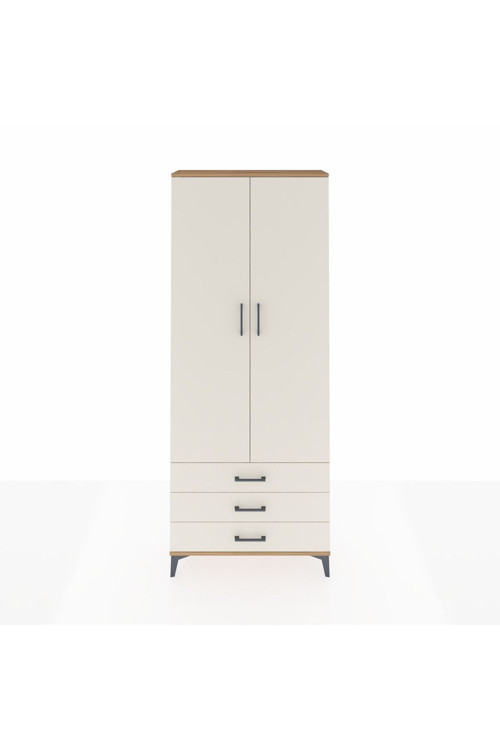 Arges Dolap 4 Raflı 3 Çekmeceli 2 Kapaklı 88 x 30 x 221 cm Çam - Aytaşı