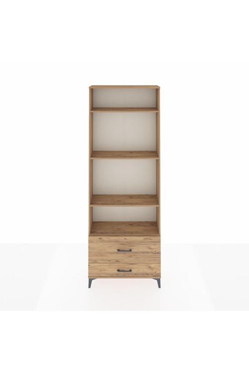 Arges Dolap 4 Raflı 2 Çekmeceli 88 x 30 x 243 cm Çam - Çam