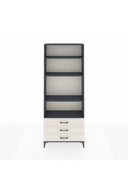 Arges Dolap 4 Raflı 3 Çekmeceli 88x30x221 Antrasit-Aytaşı
