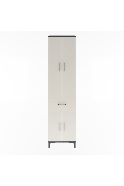 Arges Dolap 4 Raflı 1 Çekmeceli 4 Kapaklı 60 x 30 x 243 cm Antrasit - Aytaşı