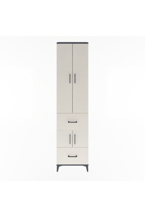 Arges Dolap 5 Raflı 2 Çekmeceli 4 Kapaklı 60 x 30 x 243 cm Antrasit - Aytaşı