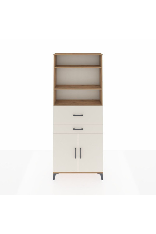 Arges Dolap 4 Raflı 2 Çekmeceli 2 Kapaklı 88x30x221 Çam-Aytaşı