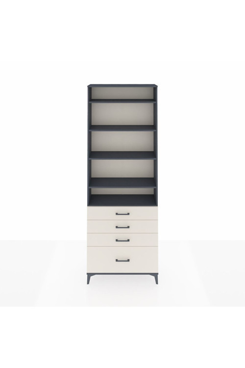 Arges Dolap 5 Raflı 4 Çekmeceli 88x30x243 Antrasit-Aytaşı