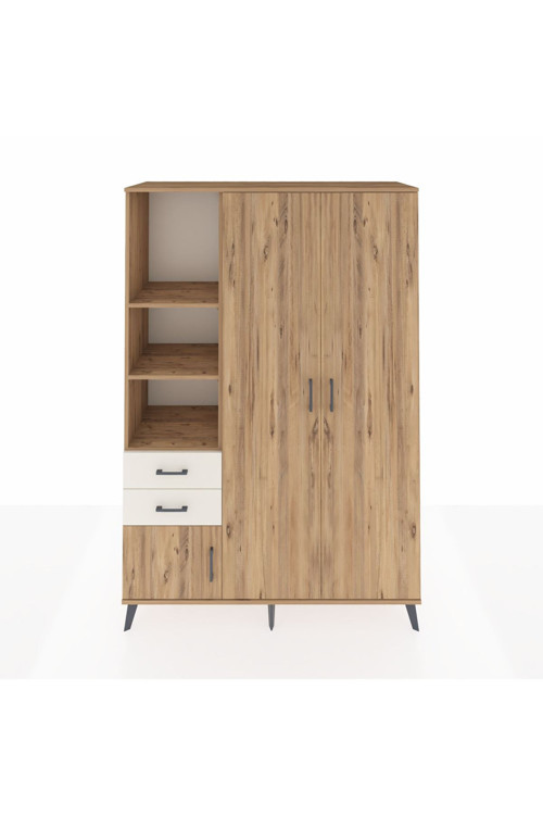 Hyperion Dolap 5 Raflı 2 Çekmeceli 1 Askılı 132 x 44 x 195 cm Çam - Çam - Aytaşı