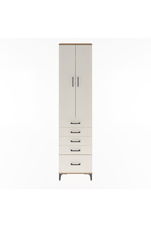 Arges Dolap 4 Raflı 5 Çekmeceli 2 Kapaklı 60 x 30 x 243 cm Çam - Aytaşı