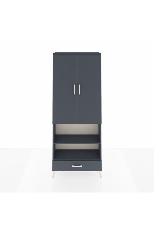 Arges Dolap 5 Raflı 1 Çekmeceli 2 Kapaklı 88 x 30 x 221 cm Antrasit - Antrasit