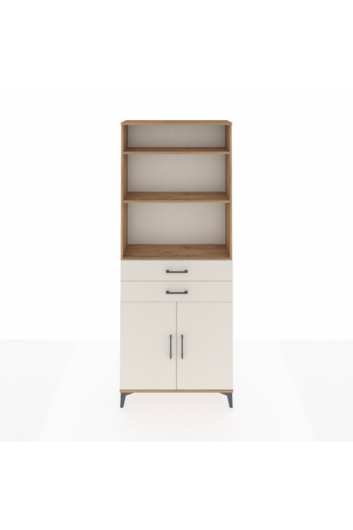 Arges Dolap 4 Raflı 2 Çekmeceli 2 Kapaklı 88x30x221 Çam-Aytaşı
