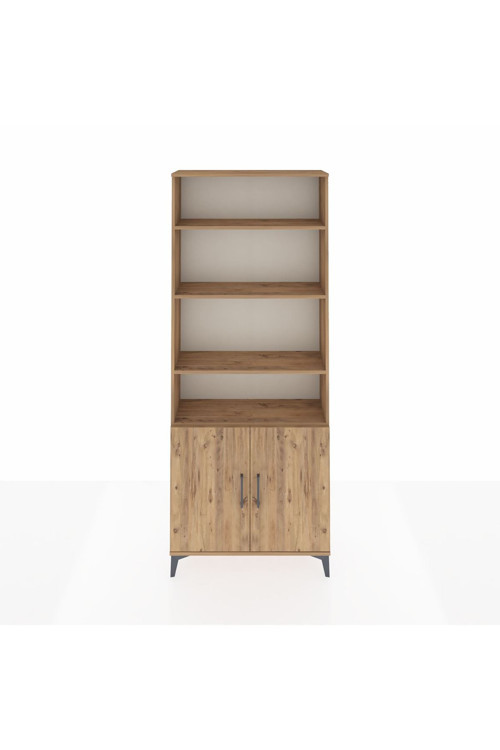 Arges Dolap 5 Raflı 2 Kapaklı 88x30x221 Çam-Çam