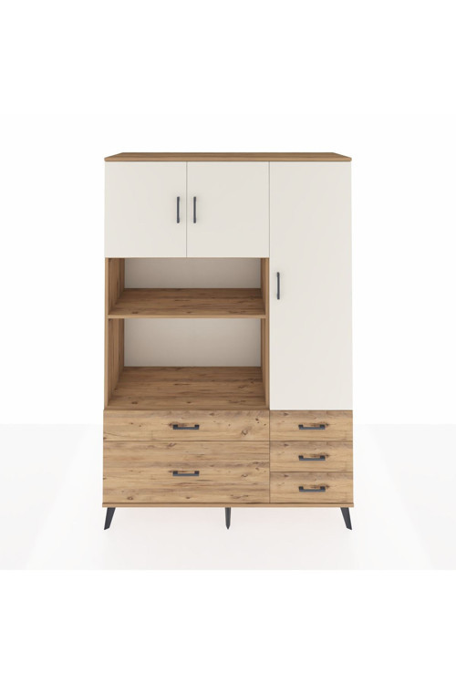 Hyperion Dolap 7 Raflı 5 Çekmeceli 3 Kapaklı 132 x 44 x 195 cm Çam - Aytaşı - Çam