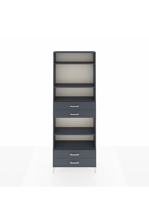 Arges Dolap 5 Raflı 4 Çekmeceli 88x30x243 Antrasit-Antrasit