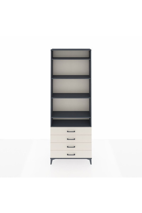 Arges Dolap 5 Raflı 4 Çekmeceli 88x30x243 Antrasit-Aytaşı