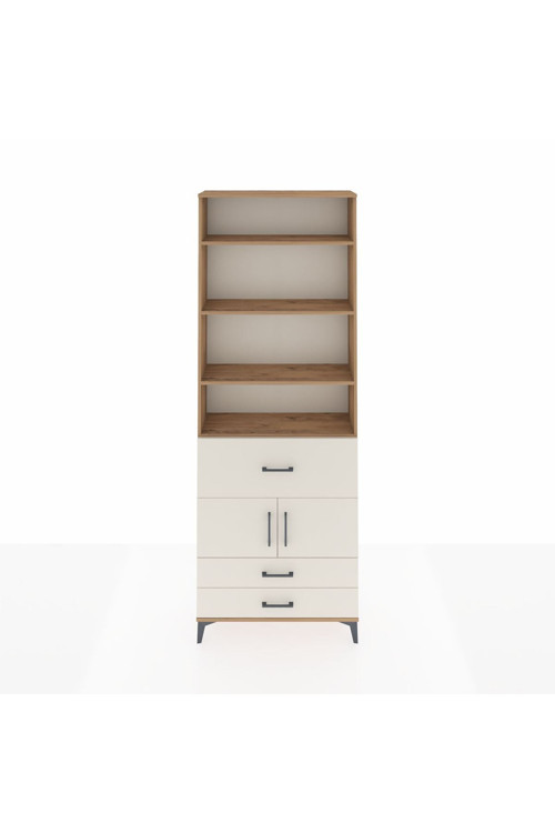 Arges Dolap 5 Raflı 3 Çekmeceli 2 Kapaklı 88 x 30 x 243 cm Çam - Aytaşı