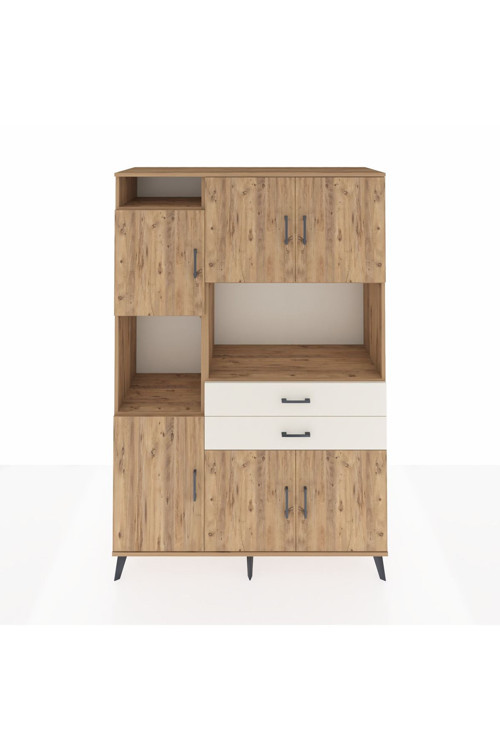 Hyperion Dolap 8 Raflı 2 Çekmeceli 6 Kapaklı 132x44x195 Çam-Çam/Aytaşı
