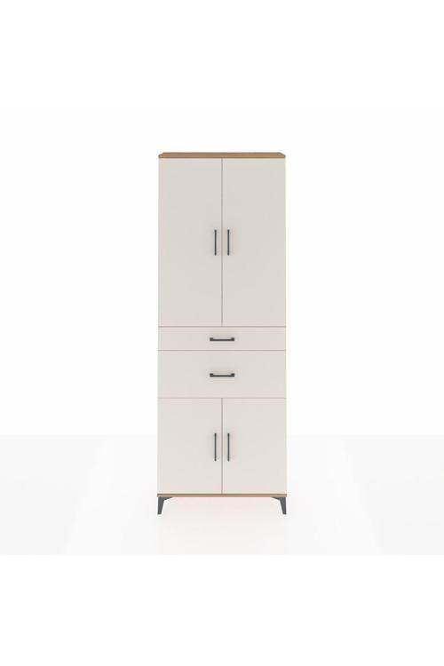 Arges Dolap 4 Raflı 2 Çekmeceli 4 Kapaklı 88x30x243 Çam-Aytaşı