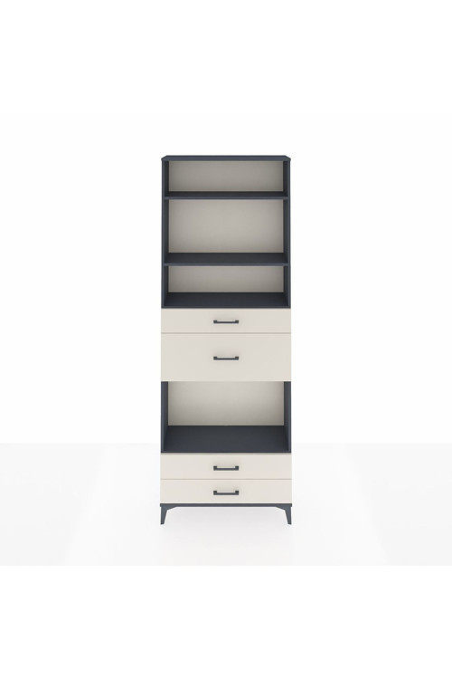 Arges Dolap 4 Raflı 4 Çekmeceli 88x30x243 Antrasit-Aytaşı