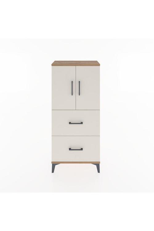 Hyperion Dolap Tek Raflı 2 Çekmeceli 2 Kapaklı 60x44x134 Çam-Aytaşı