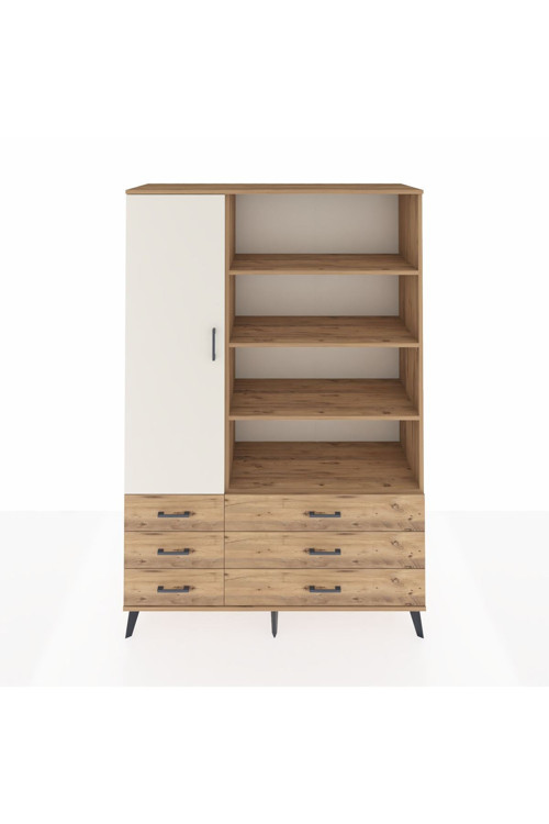 Hyperion Dolap 8 Raflı 6 Çekmeceli 1 Kapaklı 132 x 44 x 195 cm Çam - Aytaşı - Çam