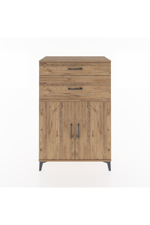 Hyperion Dolap 2 Raflı 2 Çekmeceli 2 Kapaklı 88x44x134 Çam-Çam