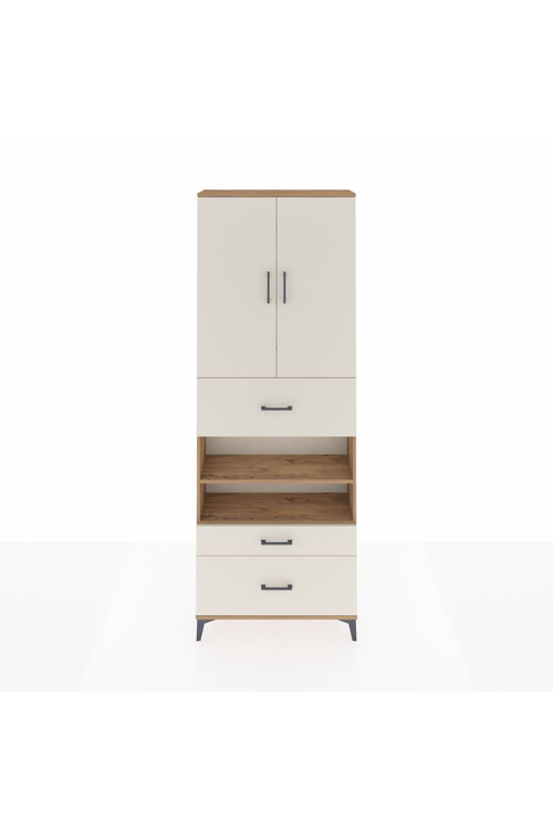 Arges Dolap 5 Raflı 3 Çekmeceli 2 Kapaklı 88x30x243 Çam-Aytaşı