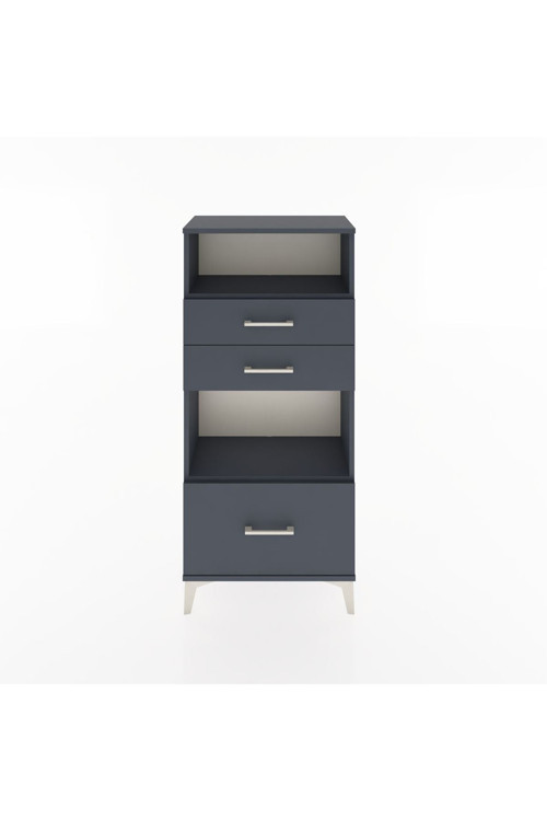 Hyperion Dolap 2 Raflı 3 Çekmeceli 60x44x134 Antrasit-Antrasit