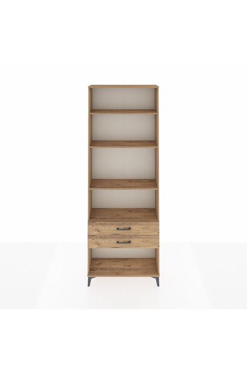 Arges Dolap 4 Raflı 2 Çekmeceli 88x30x243 Çam-Çam