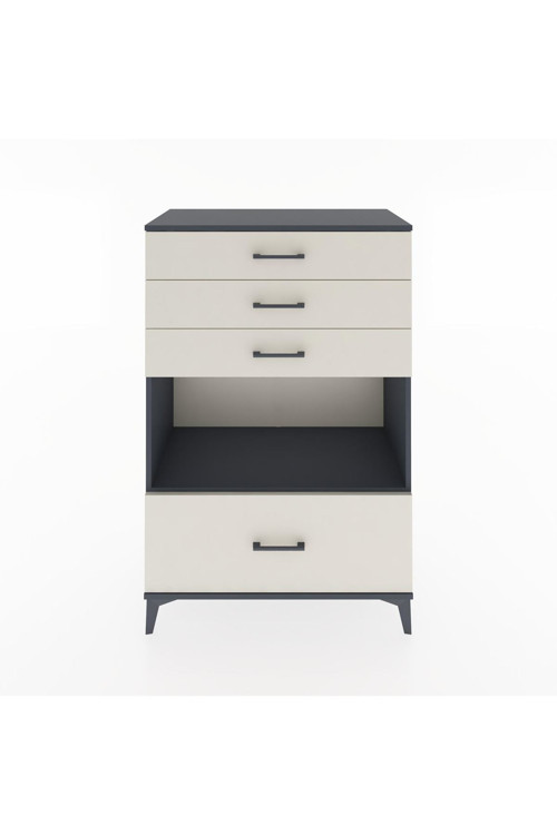 Hyperion Dolap Tek Raflı 4 Çekmeceli 88x44x134 Antrasit-Aytaşı