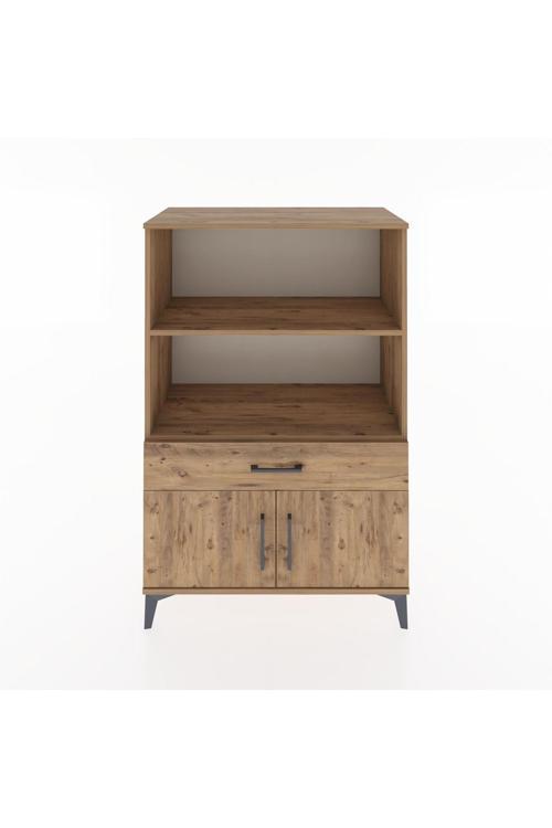 Hyperion Dolap 2 Raflı Tek Çekmeceli 2 Kapaklı 88x44x134 Çam-Çam