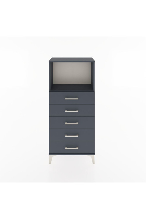 Hyperion Dolap Tek Raflı 5 Çekmeceli 60x44x134 Antrasit-Antrasit