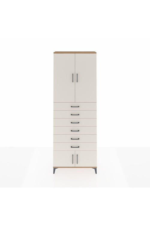 Arges Dolap 3 Raflı 6 Çekmeceli 4 Kapaklı 88 x 30 x 243 cm Çam - Aytaşı