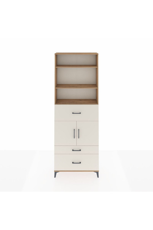 Arges Dolap 4 Raflı 3 Çekmeceli 2 Kapaklı 88x30x243 Çam-Aytaşı