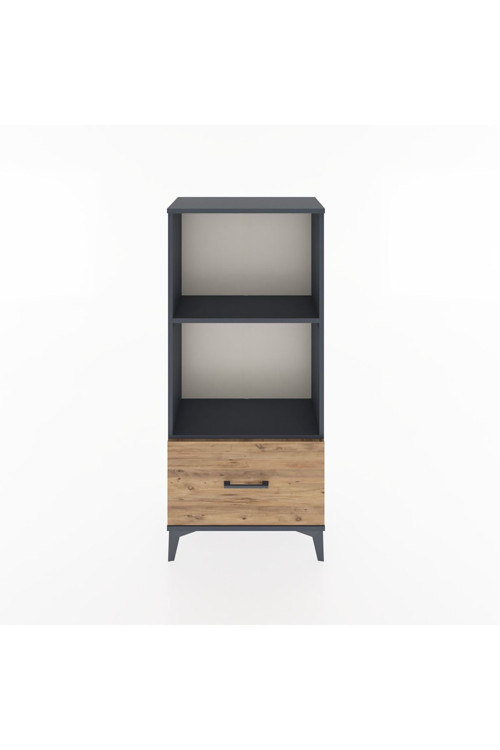 Hyperion Dolap 2 Raflı Tek Çekmeceli 60x44x134 Antrasit-Çam