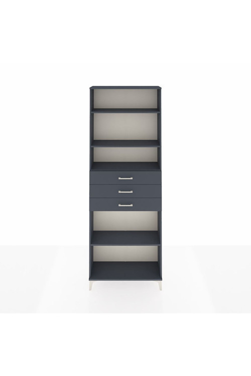 Arges Dolap 4 Raflı 3 Çekmeceli 88x30x243 Antrasit-Antrasit