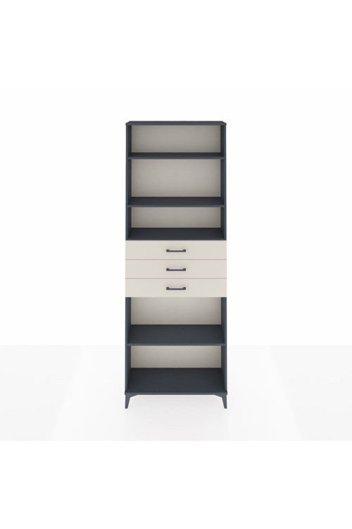 Arges Dolap 4 Raflı 3 Çekmeceli 88x30x243 Antrasit-Aytaşı