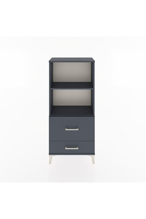 Hyperion Dolap 2 Raflı 2 Çekmeceli 60x44x134 Antrasit-Antrasit