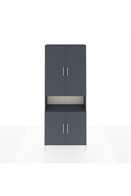 Arges Dolap 5 Raflı 4 Kapaklı 88 x 30 x 221 cm Antrasit - Antrasit