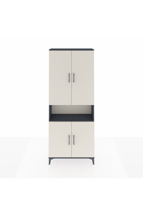 Arges Dolap 5 Raflı 4 Kapaklı 88 x 30 x 221 cm Antrasit - Aytaşı