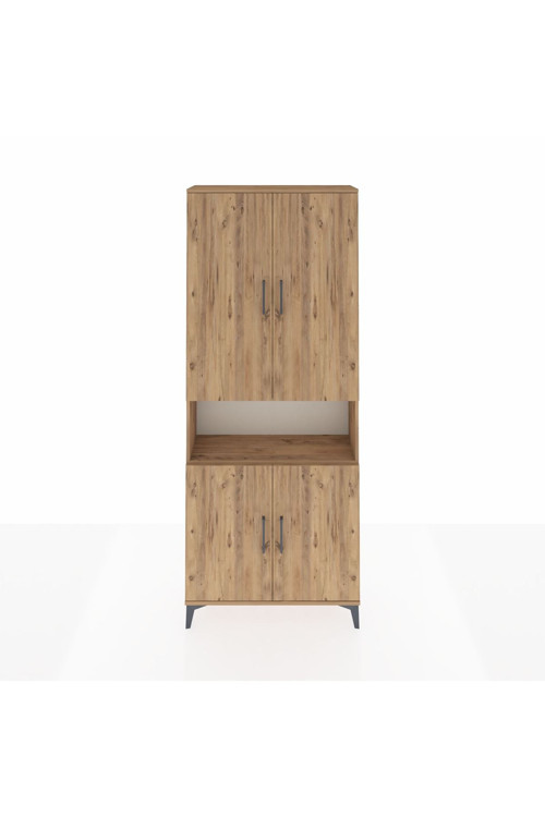Arges Dolap 5 Raflı 4 Kapaklı 88 x 30 x 221 cm Çam - Çam