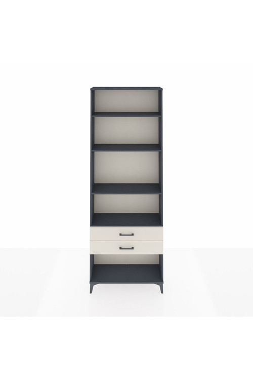 Arges Dolap 4 Raflı 2 Çekmeceli 88x30x243 Antrasit-Aytaşı