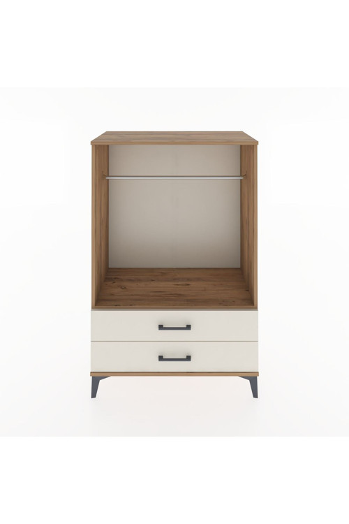 Hyperion Dolap Tek Raflı 2 Çekmeceli Tek Askılı 88x44x134 Çam-Aytaşı
